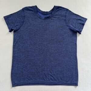 Lululemon Blazer Blue Black Breeze By Short Sleeve Perforated Seamless Shirt 8